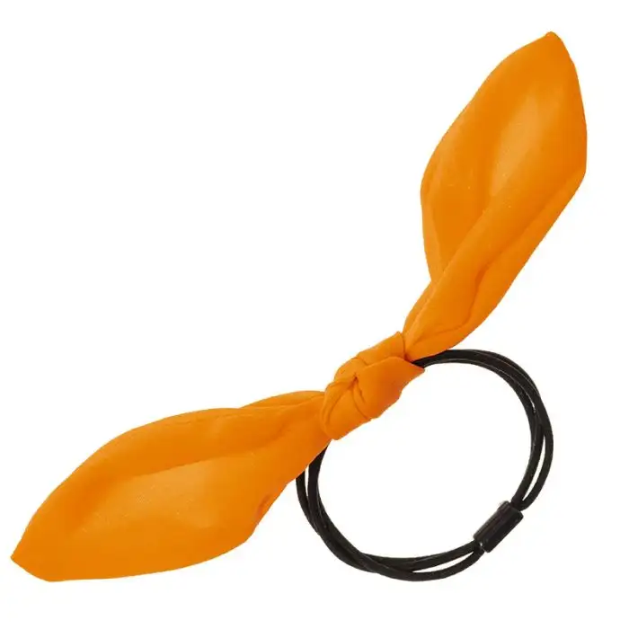 Fluorescent orange bow scrunchie