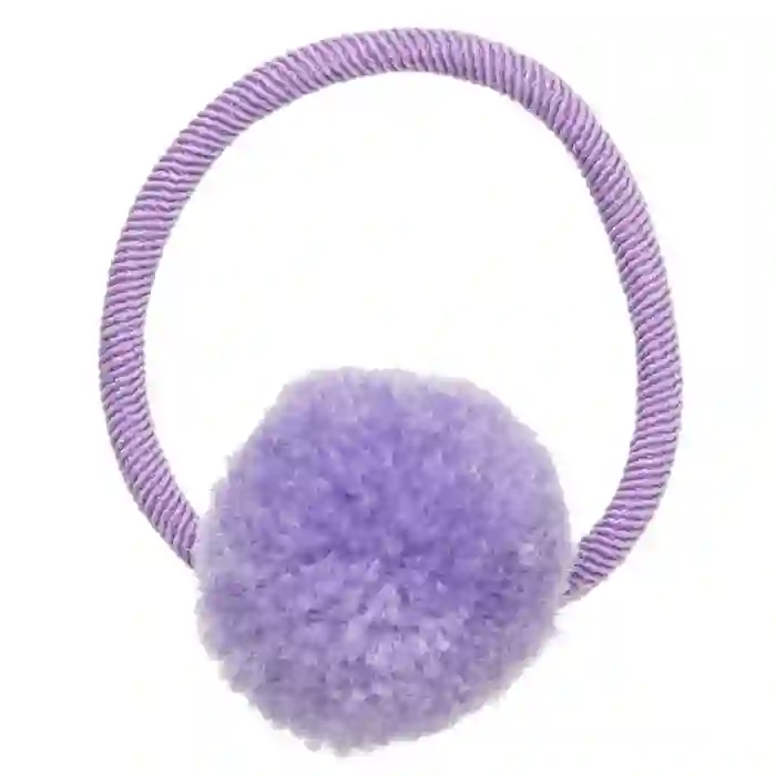 Small purple pompom scrunchie