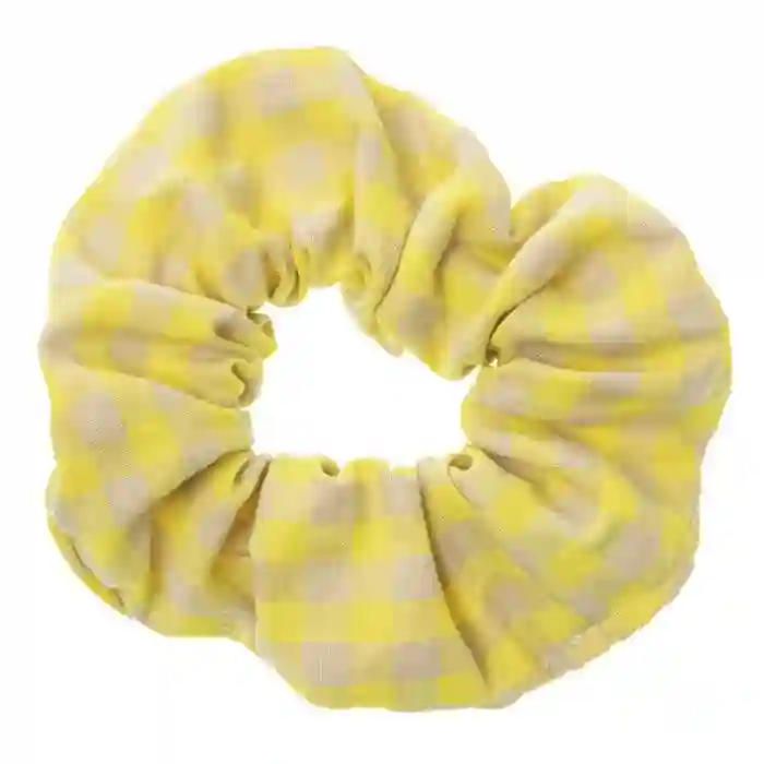 Fluorescent yellow checked scrunchie scrunchie
