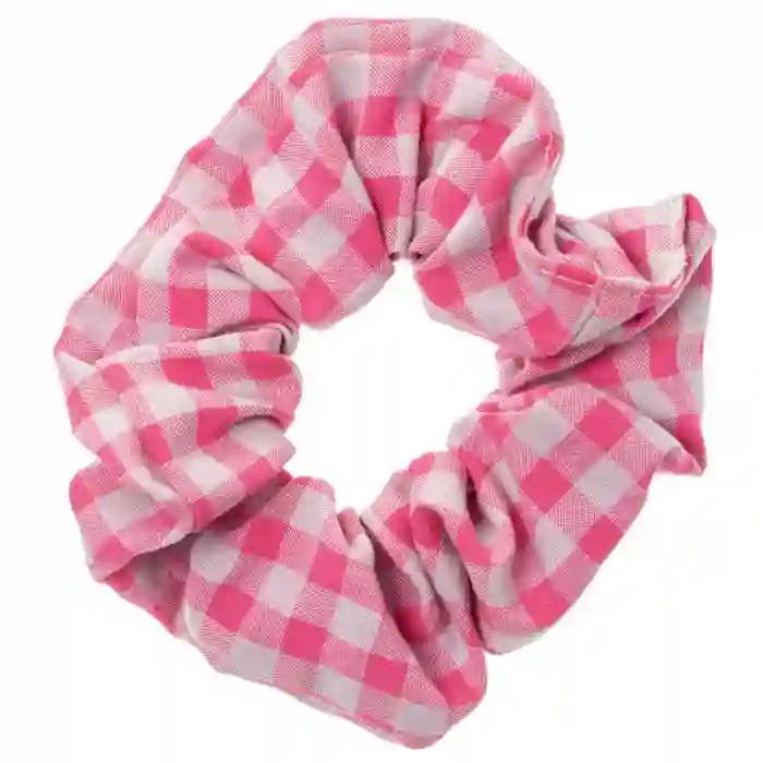 Fluor fuchsia checked scrunchie scrunchie