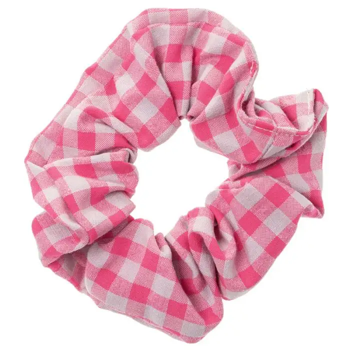 Fluor fuchsia checked scrunchie scrunchie