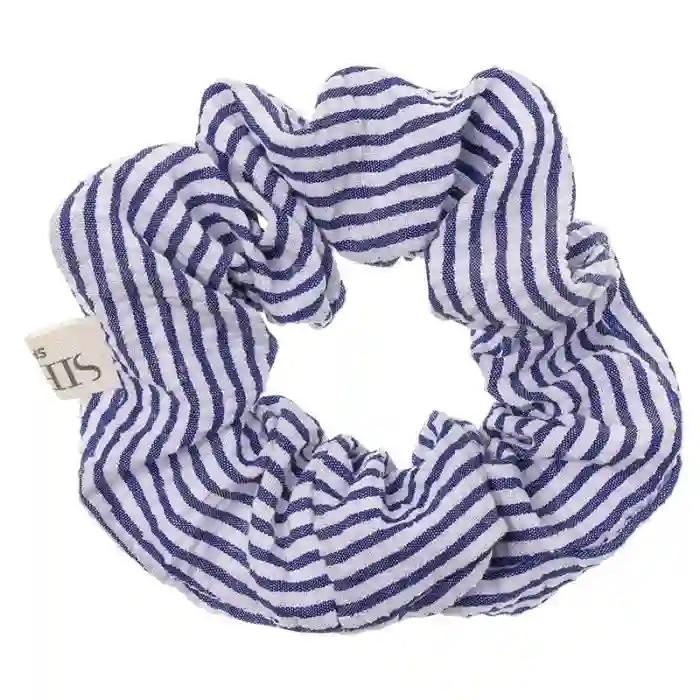 Blue striped scrunchie