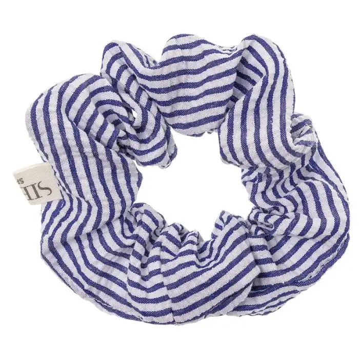 Blue striped scrunchie