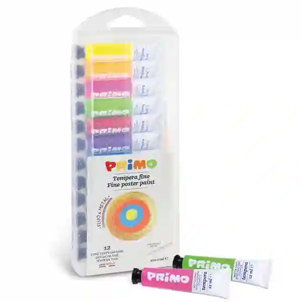 Special tempera colors 8 metallic and 4 fluorescent