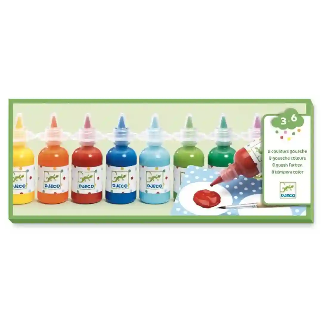 Colors for kids 8 Tempera jars