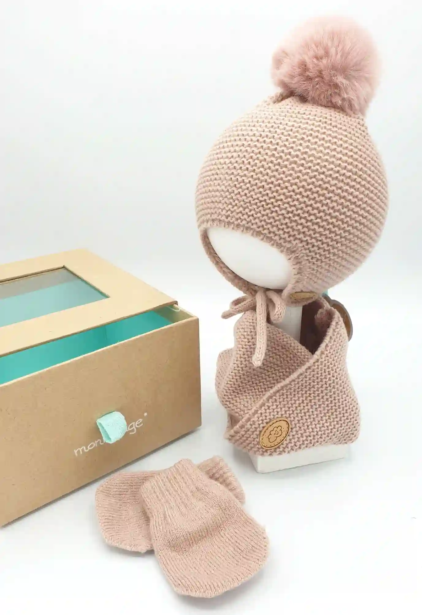 Powder Pink Garter Knit Set