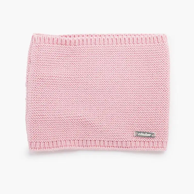 Garter stitch baby collar Pale Pink