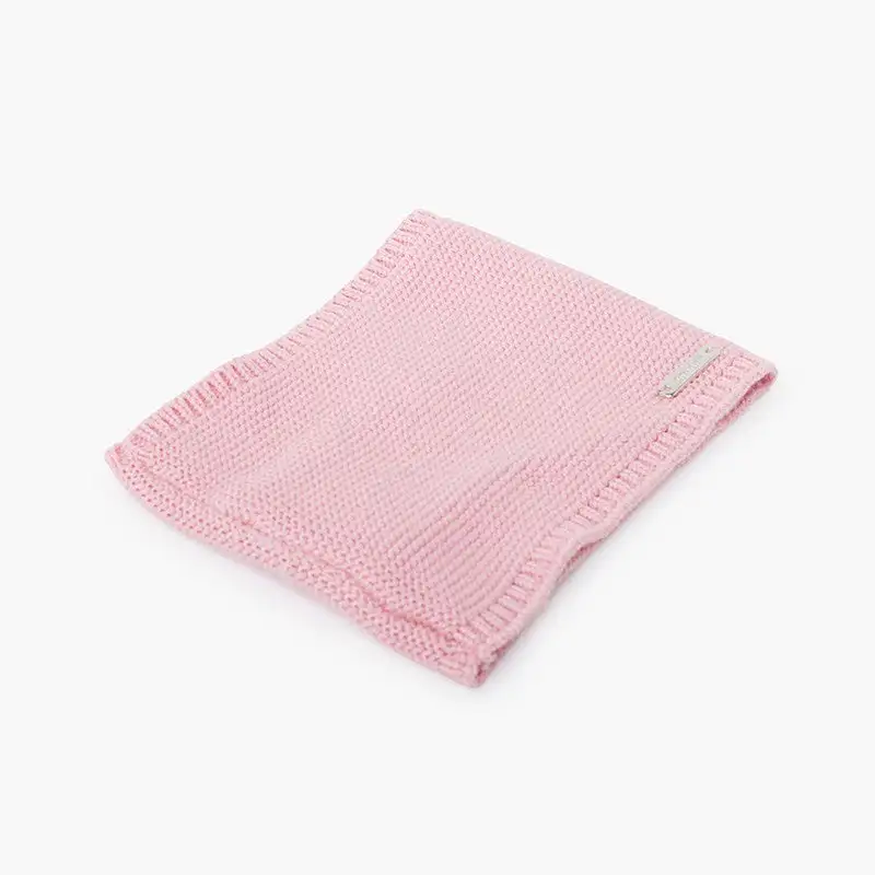 Garter stitch baby collar Pale Pink - Image 2