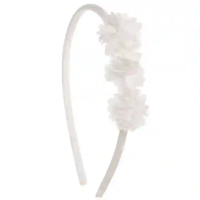 Headband with 3 white flowers