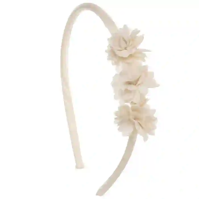 Headband with 3 raw flowers
