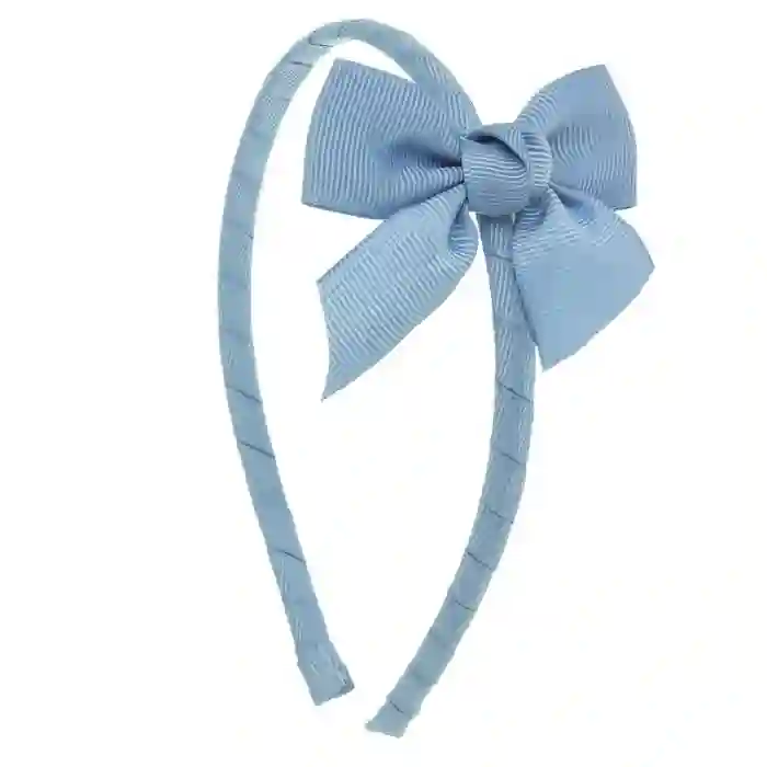 Diadema azul forrada con lazo