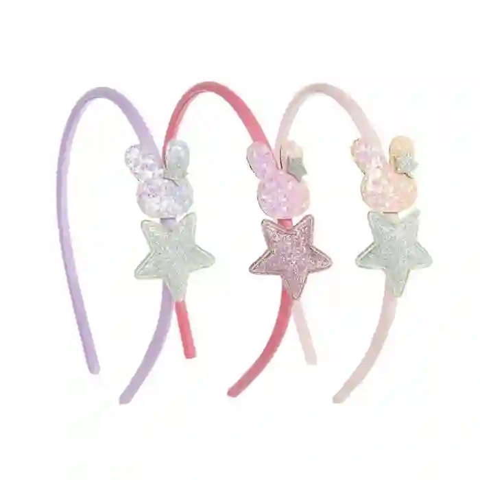 Headband with star and glitter bunny Violet