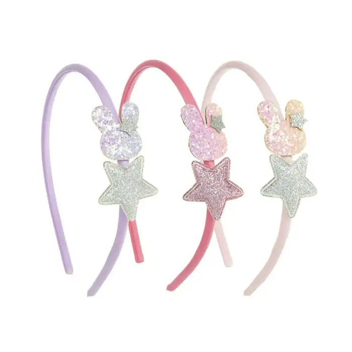 Headband with star and glitter bunny Violet