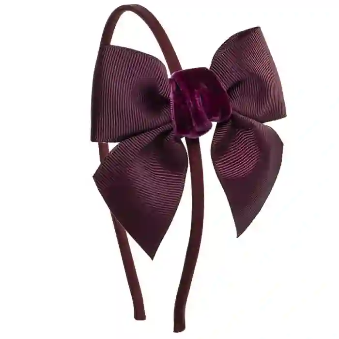 Headband with burgundy bow