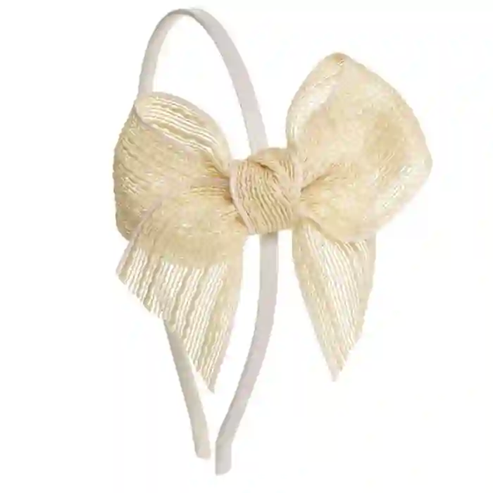 Raw jute bow headband