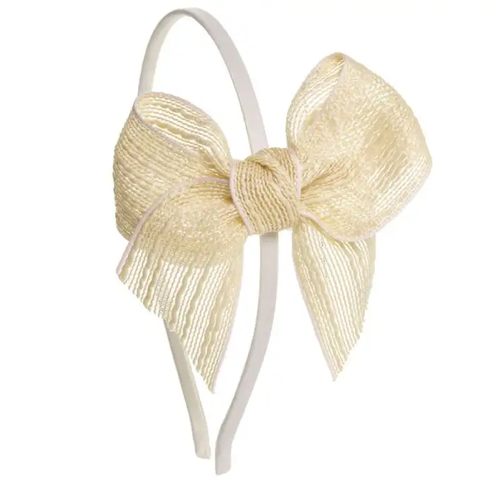 Raw jute bow headband