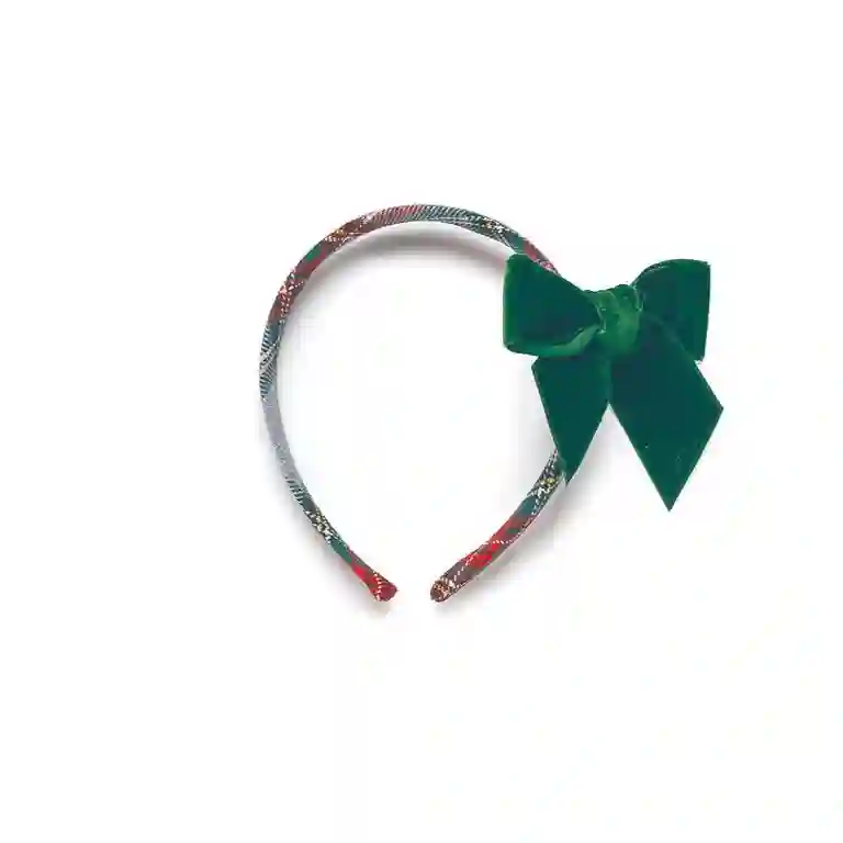 Moss Green Checkered Headband
