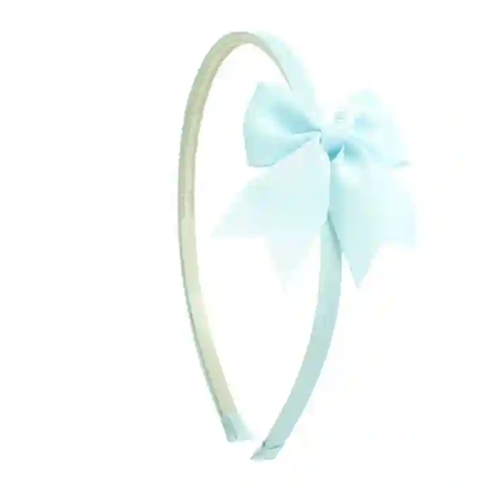Narrow headband with light blue bow