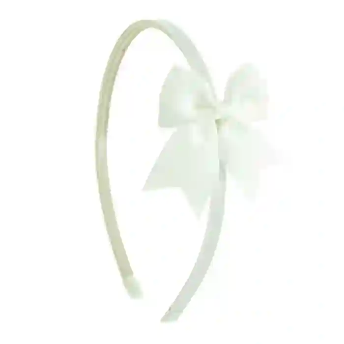 Narrow headband with white bow
