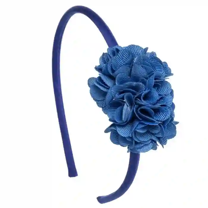 Diadema de flores azul cobalto