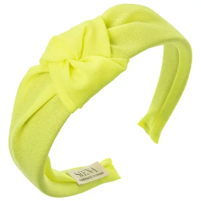 Fluorescent yellow knot headband