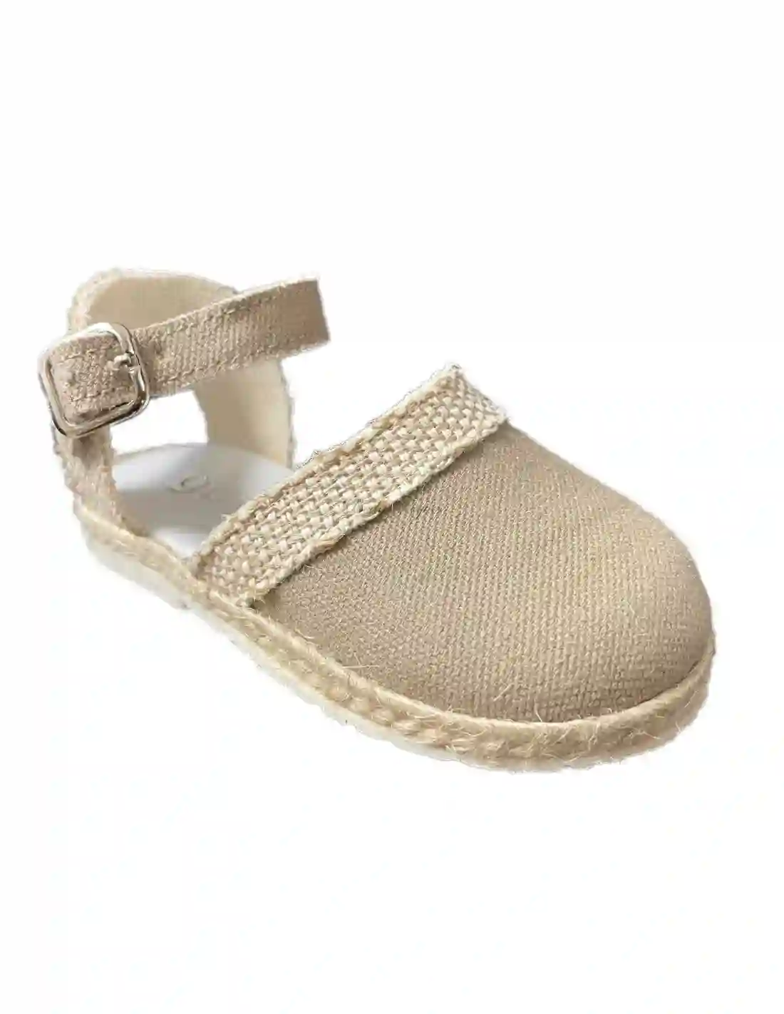 Esparteña Hebilla Taupe y Lino