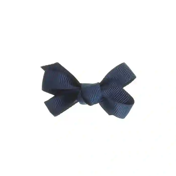 Bow with navy blue duckbill clip