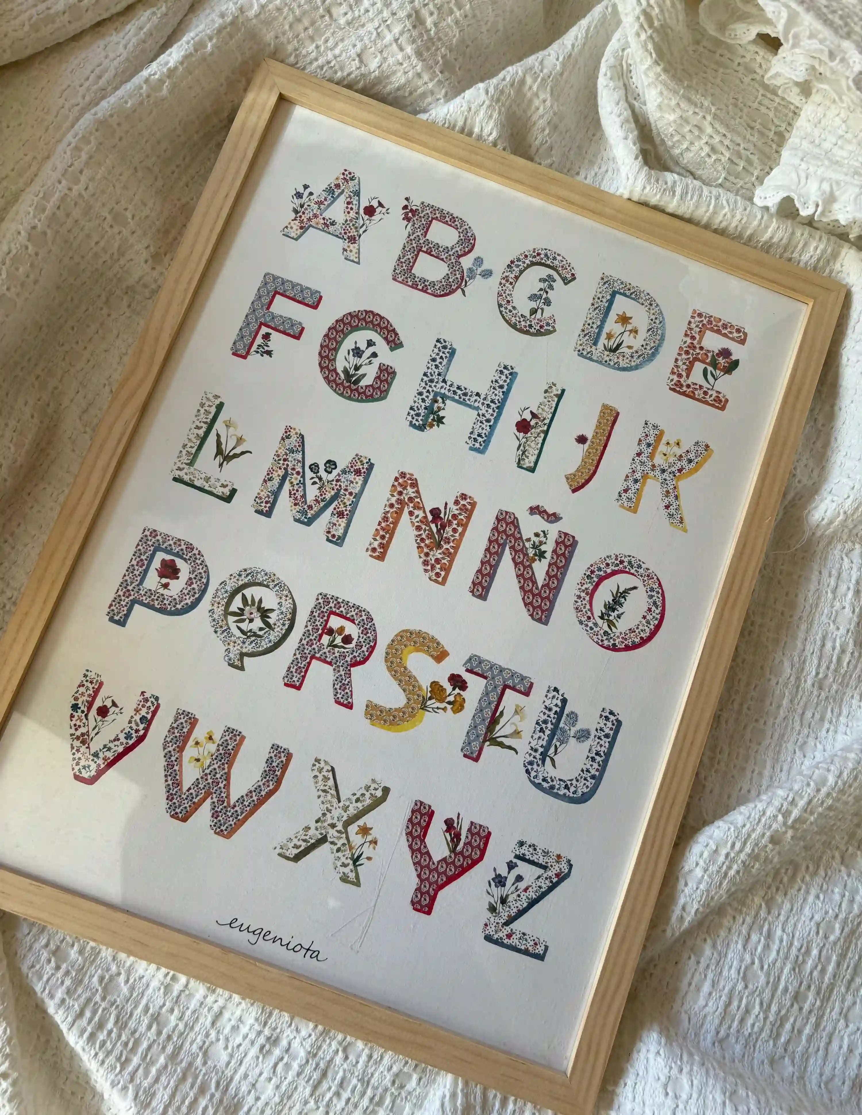 Alphabet Flowers Framed Print