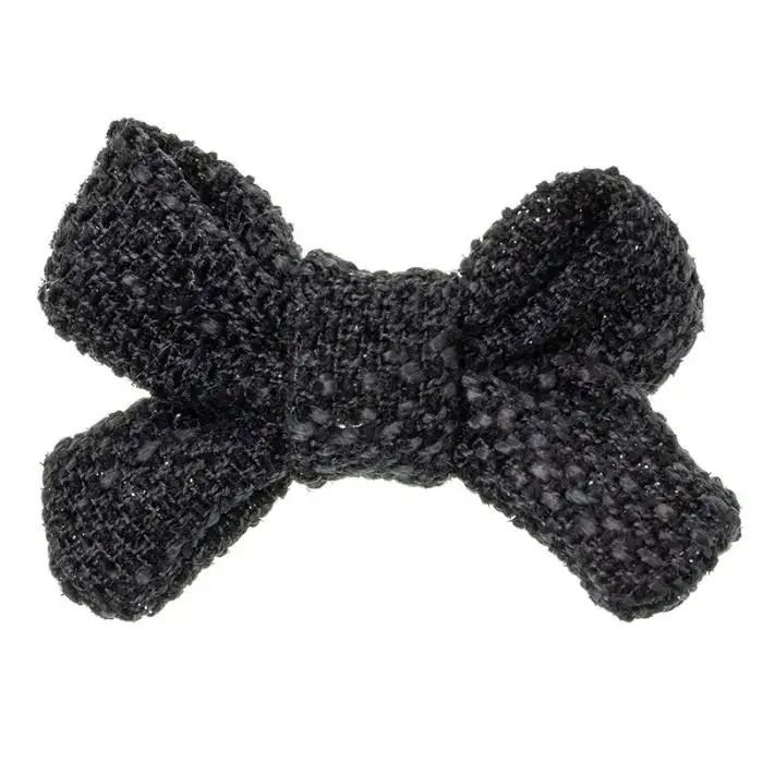 Black chenille bow
