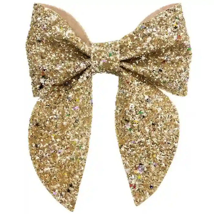 Large gold glitter bow