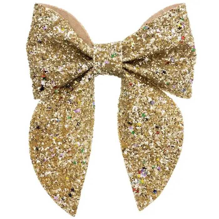 Large gold glitter bow