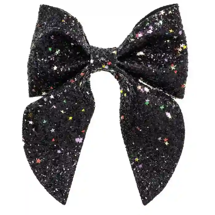 Large Black glitter bow