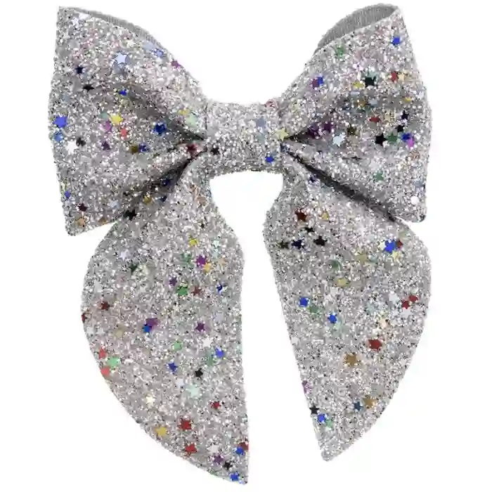 Large Silver glitter bow