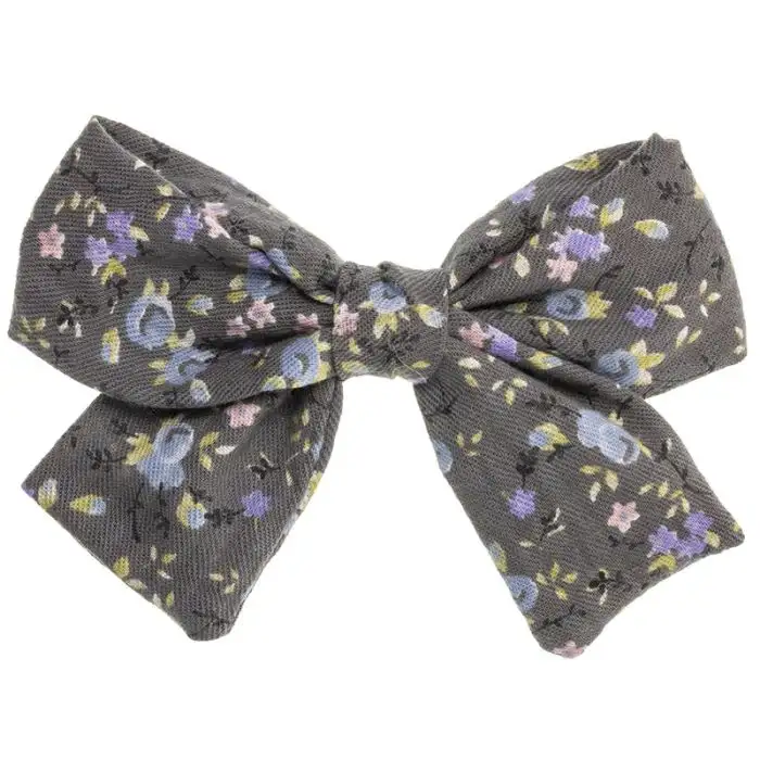 Large bow with gray flowers