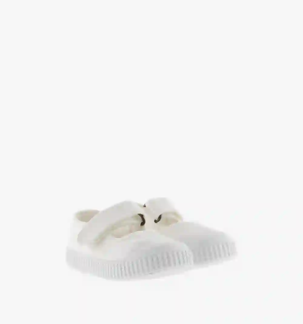 White Canvas Mary Janes
