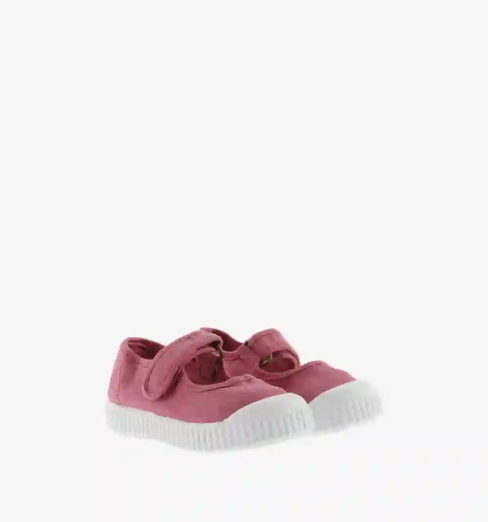 Raspberry Canvas Mary Janes