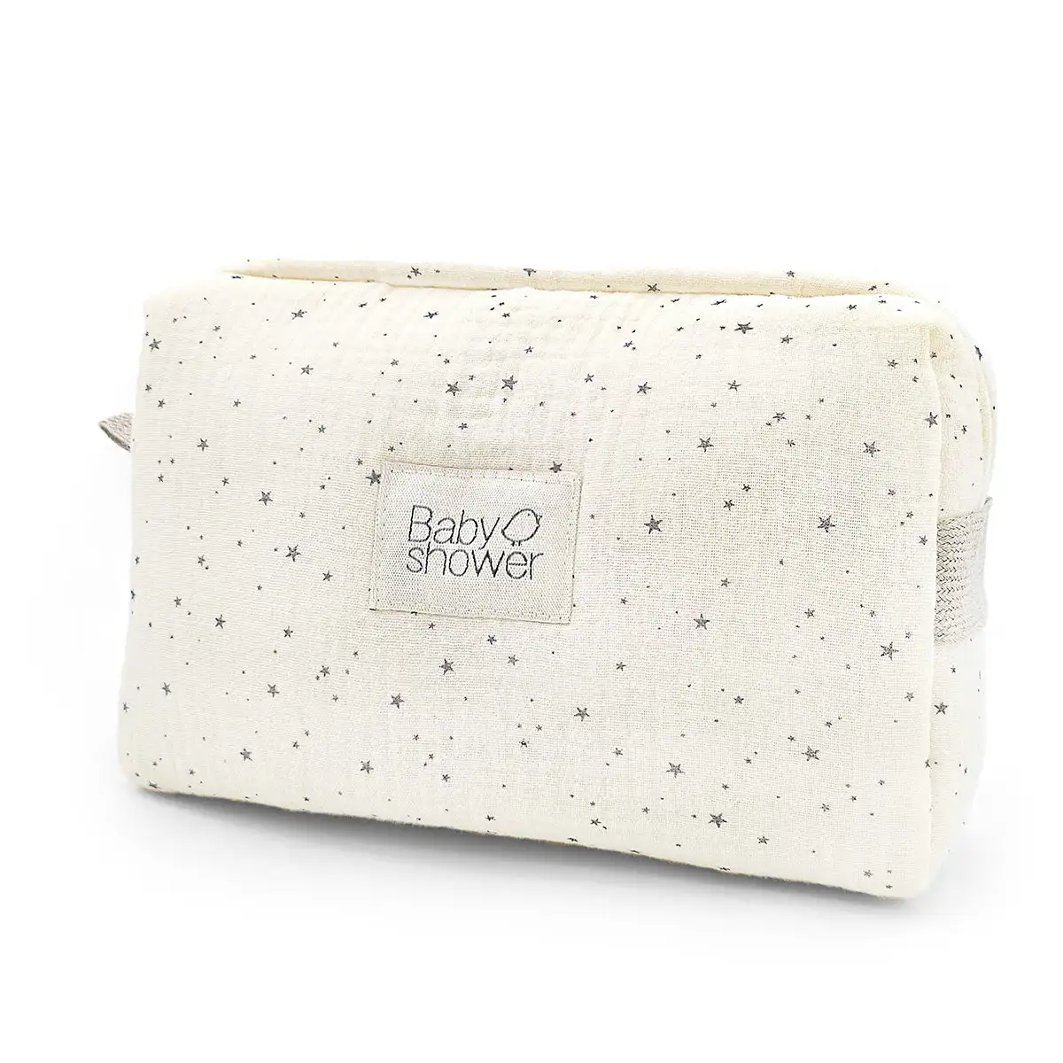 Beige toiletry bag with stars