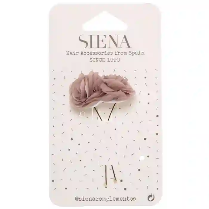 Pack 2 Flores Gasa Con Pincho rosa