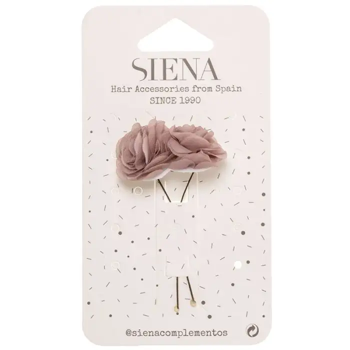 Pack 2 Flores Gasa Con Pincho rosa