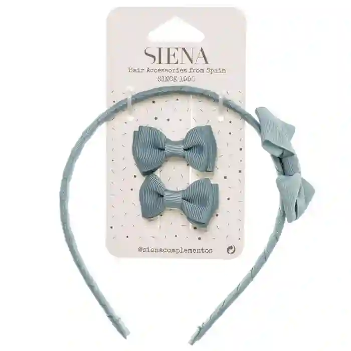 Pack of 2 mini bows + Moss headband
