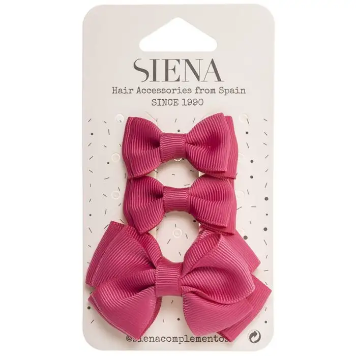Pack of 3 fuchsia bows