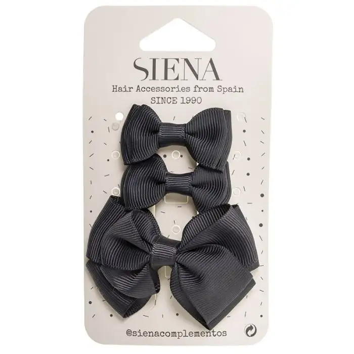 Pack of 3 Dark Gray bows