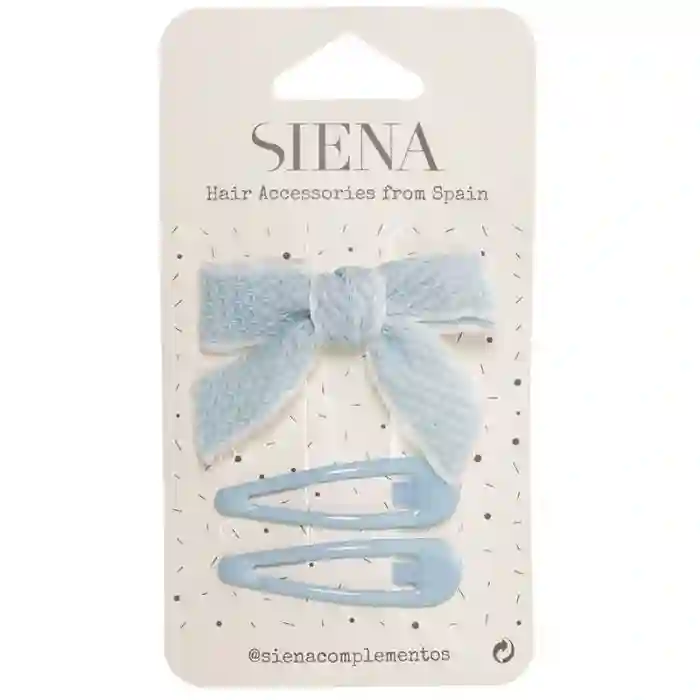 Pack lacito y clips azul