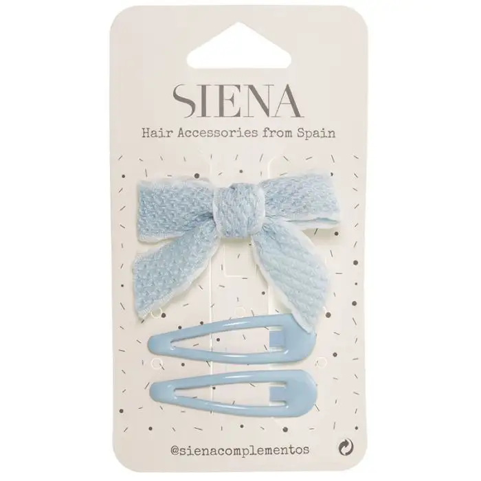 Pack lacito y clips azul