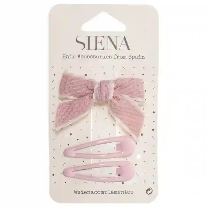 Pack lacito y clips rosa