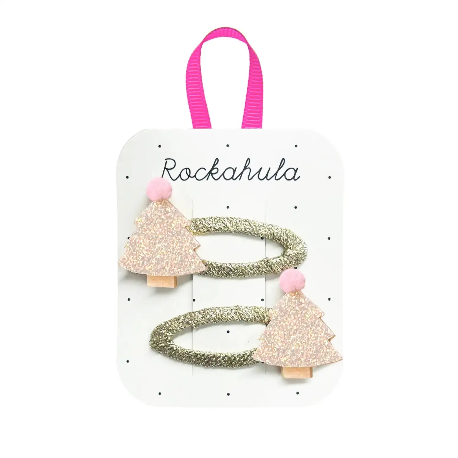 Frosted Glitter Christmas Tree Hair Clips
