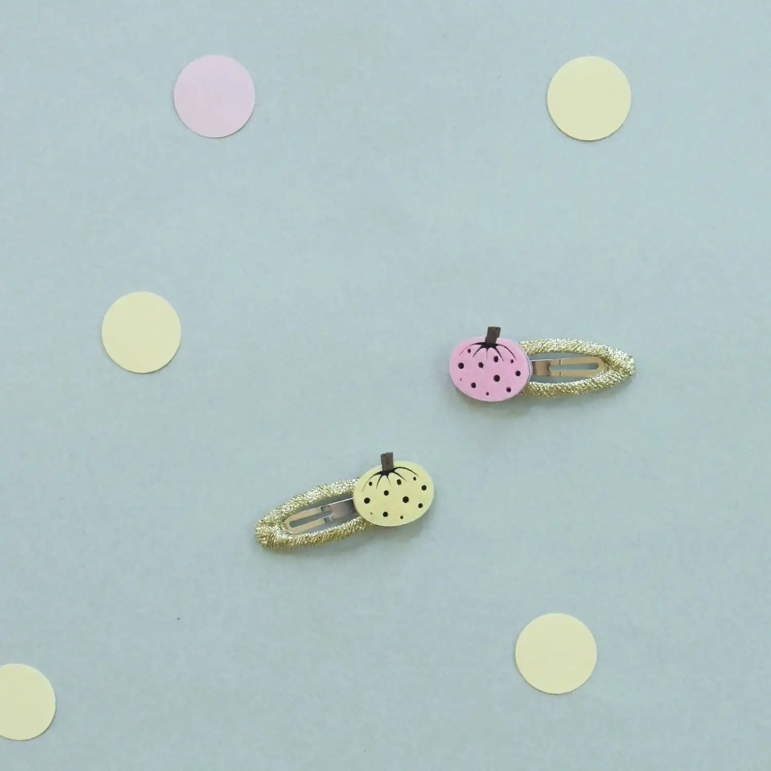 Spotted Pumpkin Hair Clips - Image 2