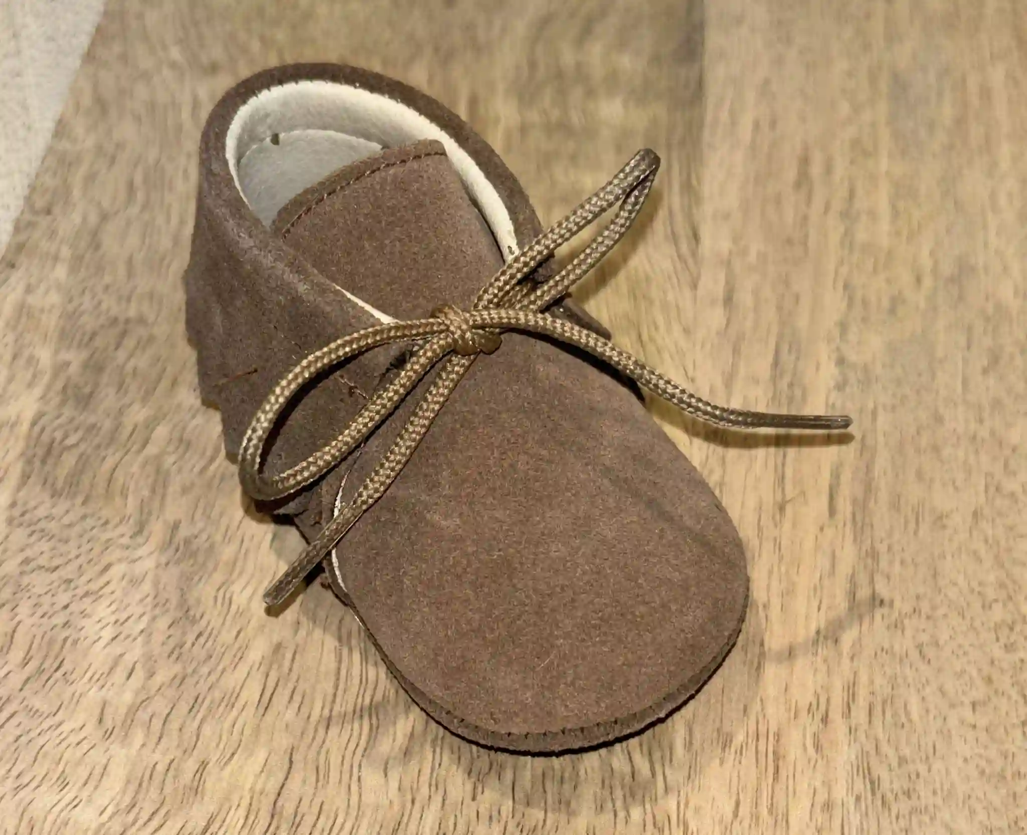Taupe split leather