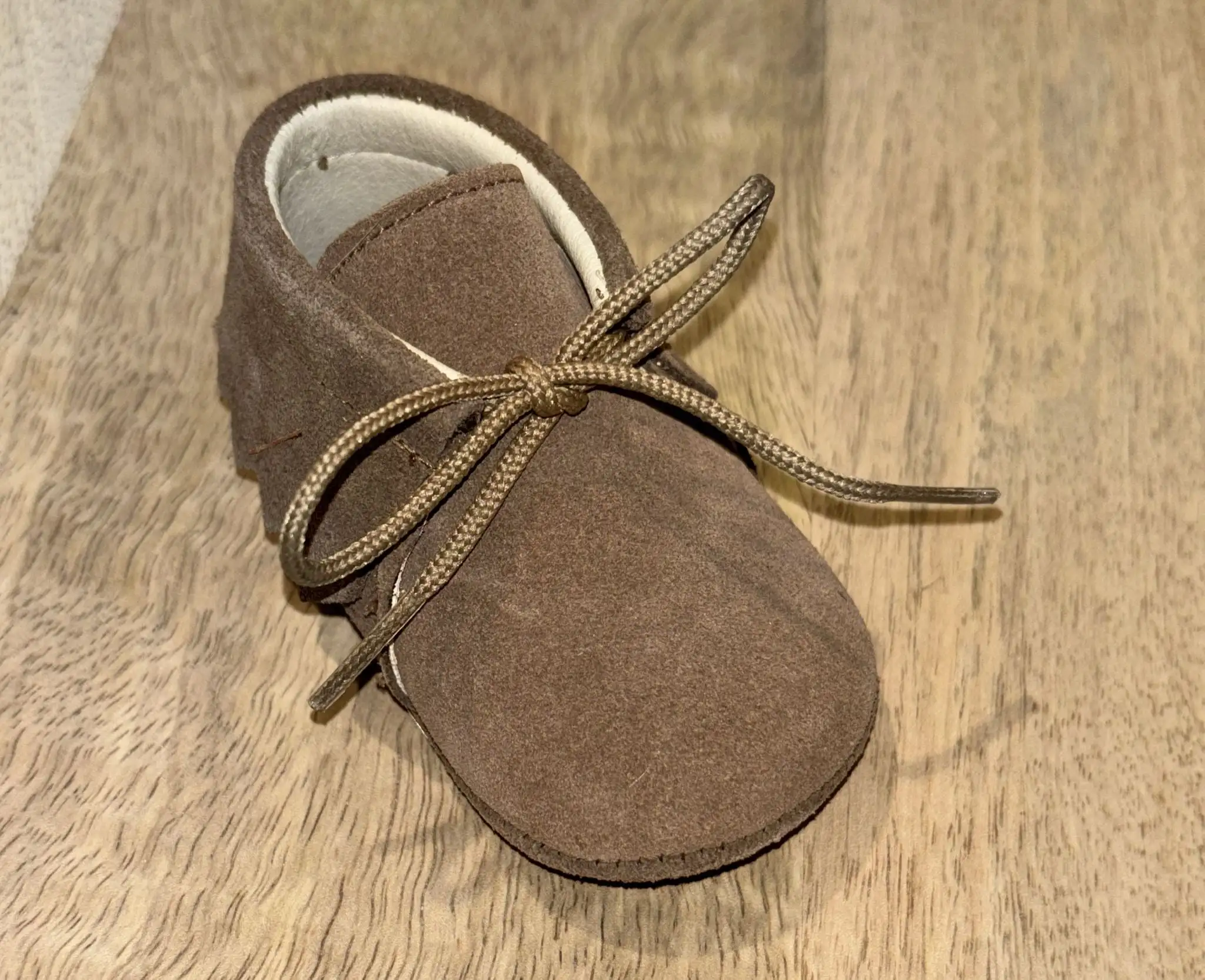 Taupe split leather