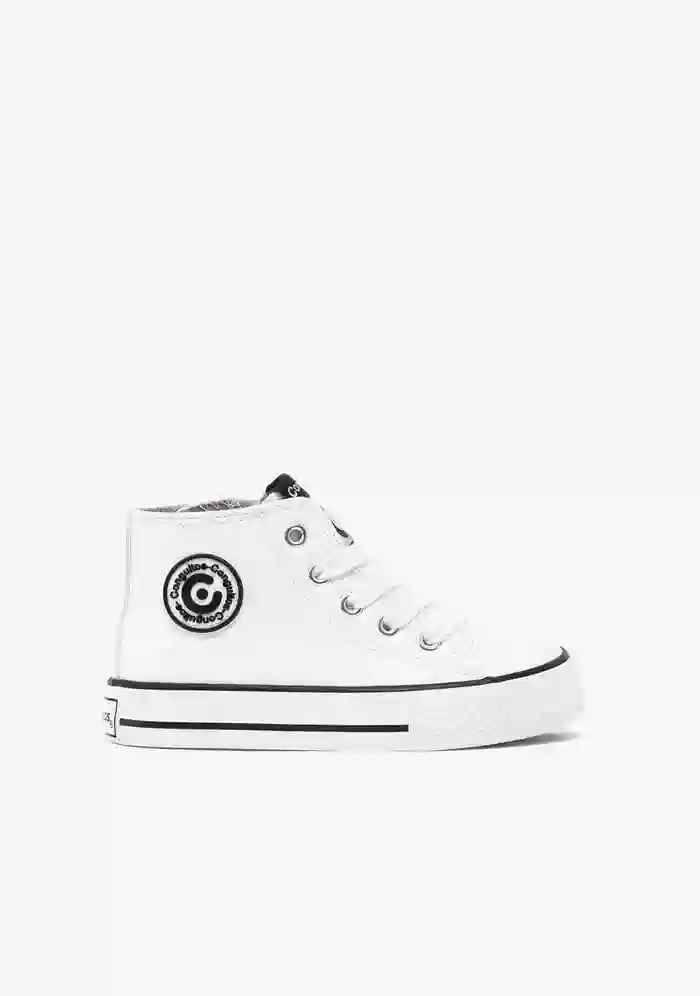 Zapatillas altas blancas con cremallera